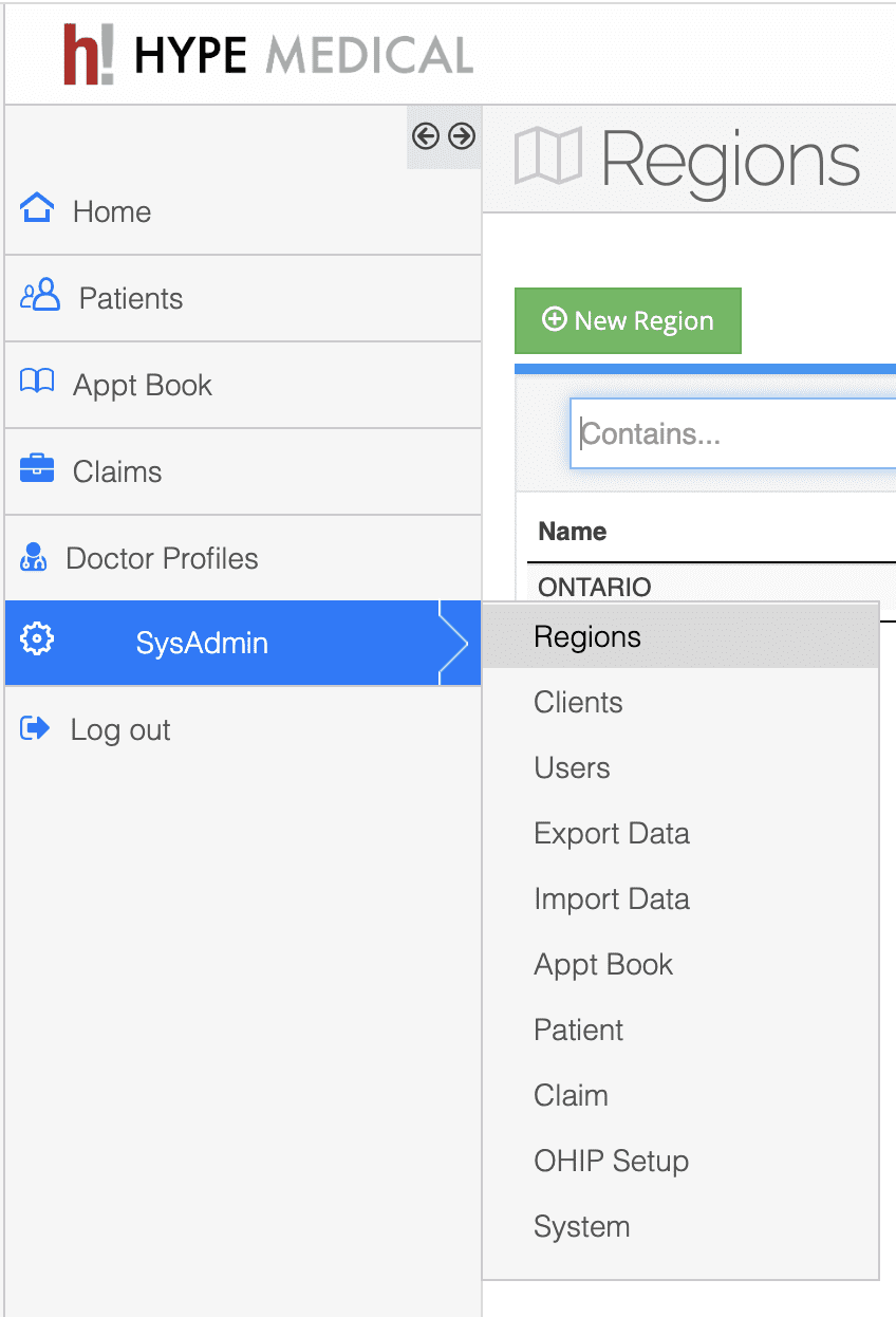 Systems Set-up Page
